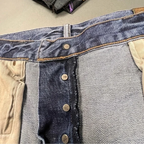 SOLD ARCHIVE 1 AllSaints Nash Iggy Fit Jeans Faded 34-36W Embroidered Denim - Picture 13 of 14